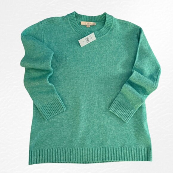 Ann Taylor Loft Faux Cashmere Long Sleeve Pull -Over Crew Neck Sweater - Picture 1 of 11
